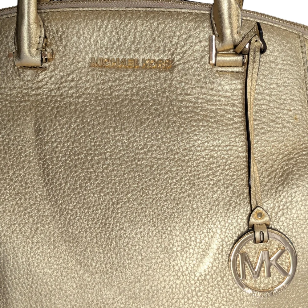 Michael Kors Rilley Gold Leather Convertible Bag